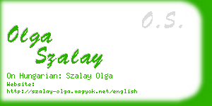 olga szalay business card